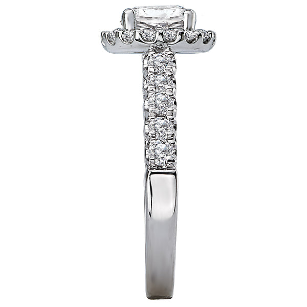 14K White Gold Halo Semi-Mount Romance Collection Wedding Ring.