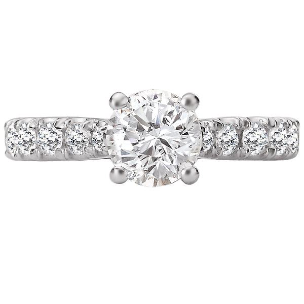 14K White Gold Classic Semi-Mount Romance Collection Wedding Ring.