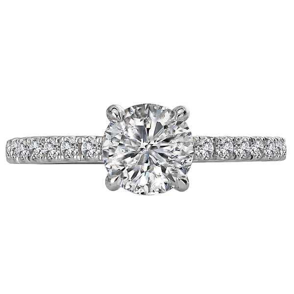 14K White Gold Classic Semi-Mount Romance Collection Wedding Ring.