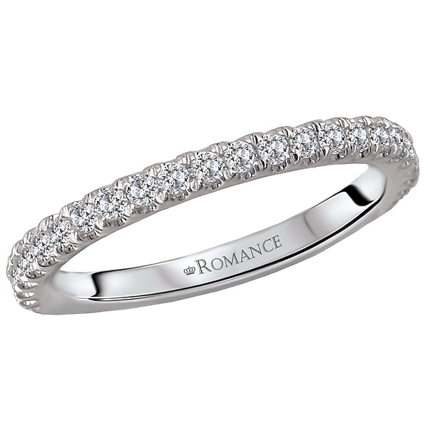 14K White Gold Romance Collection Wedding Band.