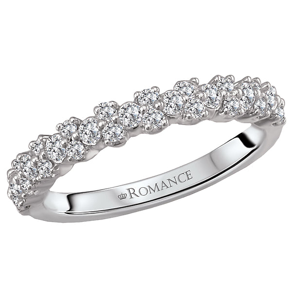 14K White Gold Romance Collection Wedding Band.