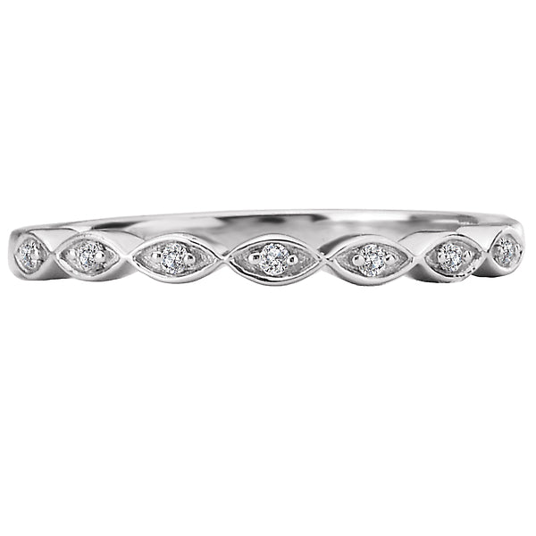 14K White Gold Romance Collection Wedding Band.