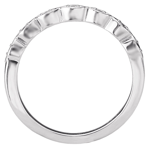 14K White Gold Romance Collection Wedding Band.