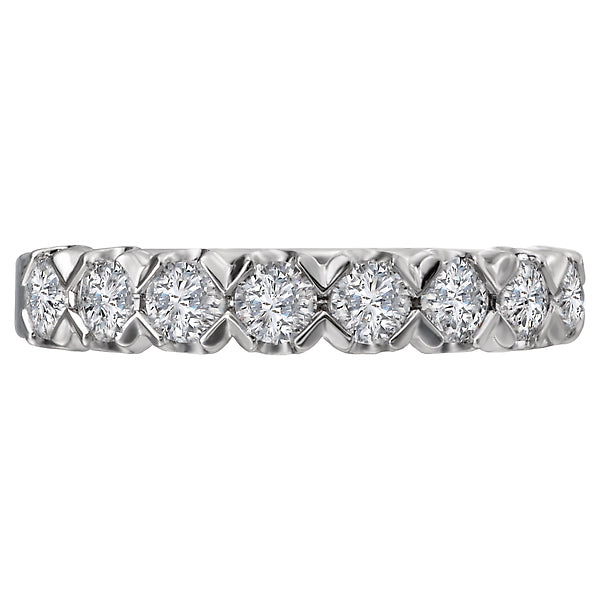 14K White Gold Romance Collection Wedding Band.