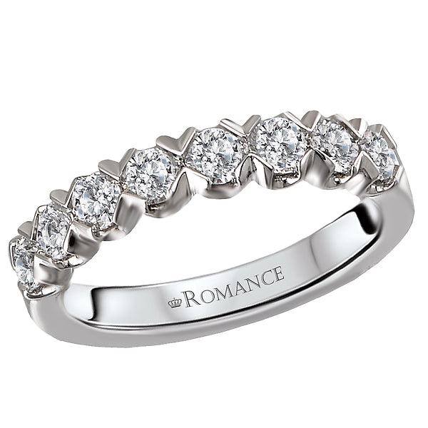 14K White Gold Romance Collection Wedding Band.