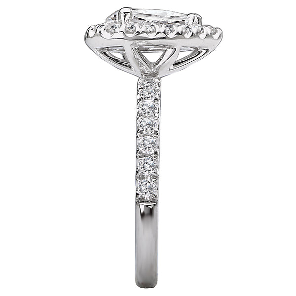 14K White Gold Halo Semi-Mount Romance Collection Wedding Ring.