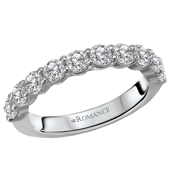 14K White Gold Romance Collection Wedding Band.