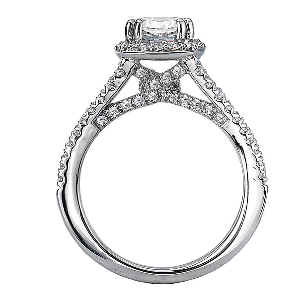 14K White Gold Split Shank Semi-Mount Romance Collection Wedding Ring.