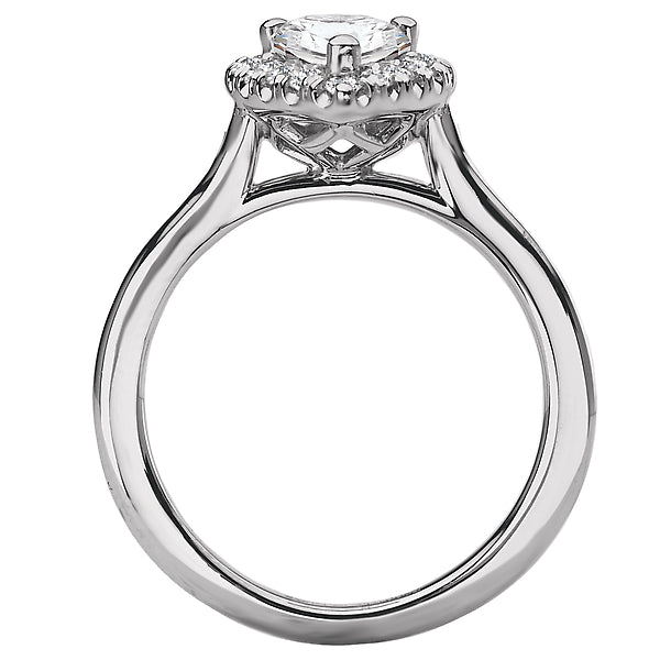 14K White Gold Halo Semi-Mount Romance Collection Wedding Ring.