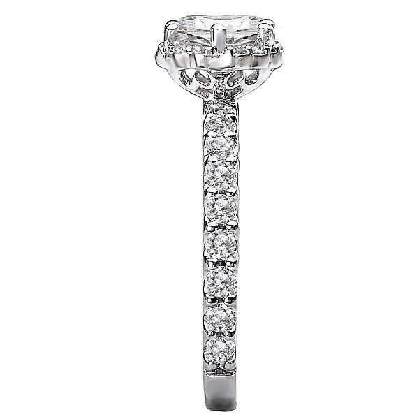 14K White Gold Halo Semi-Mount Romance Collection Wedding Ring.