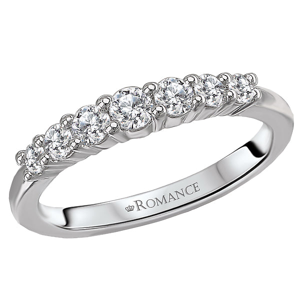 14K White Gold Romance Collection Wedding Band.