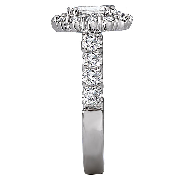 14K White Gold Halo Semi-Mount Romance Collection Wedding Ring.