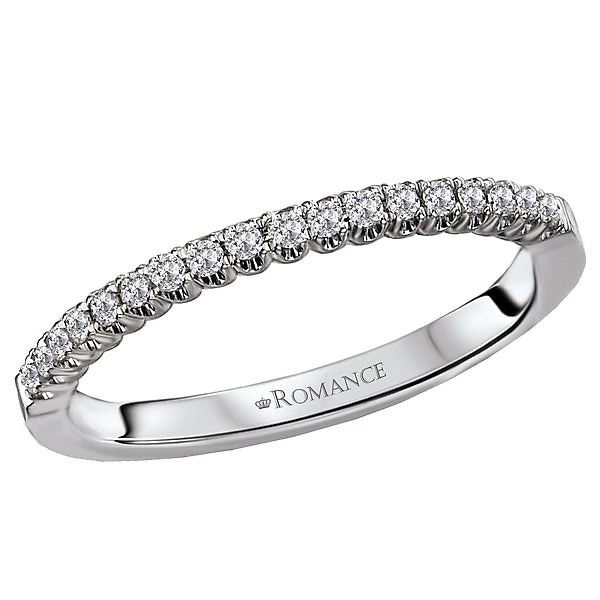 14K White Gold Romance Collection Wedding Band.