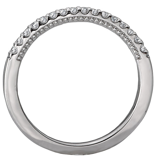 14K White Gold Romance Collection Wedding Band.