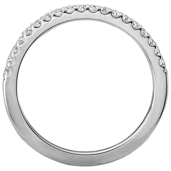 14K White Gold Romance Collection Wedding Band.