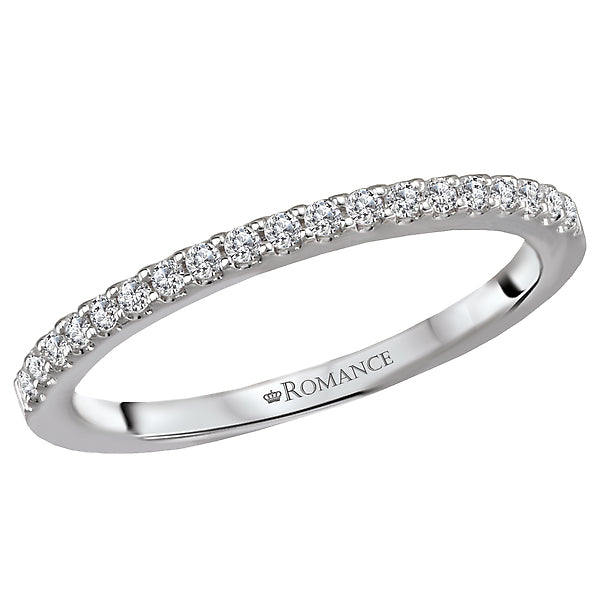 14K White Gold Romance Collection Wedding Band.