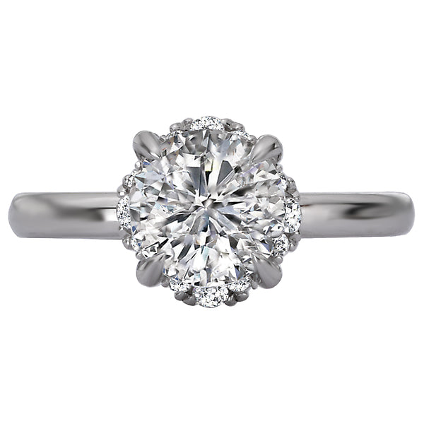 14K White Gold Halo Semi-Mount Romance Collection Wedding Ring.