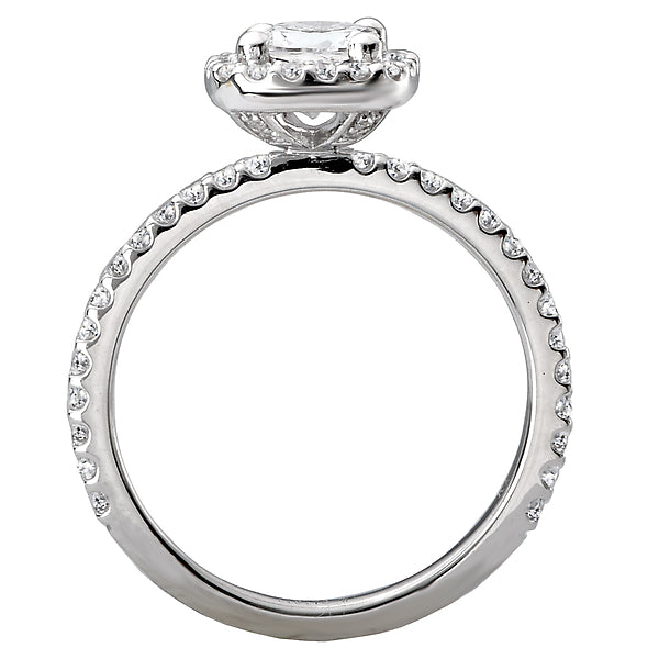 14K White Gold Halo Semi-Mount Romance Collection Wedding Ring.