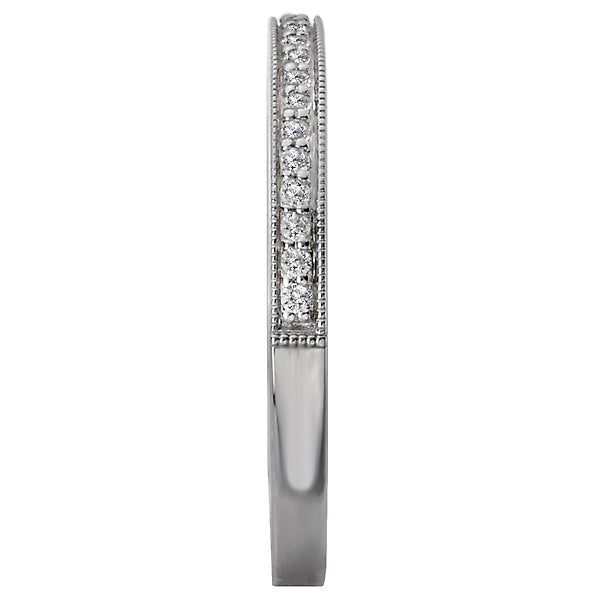 14K White Gold Romance Collection Wedding Band.