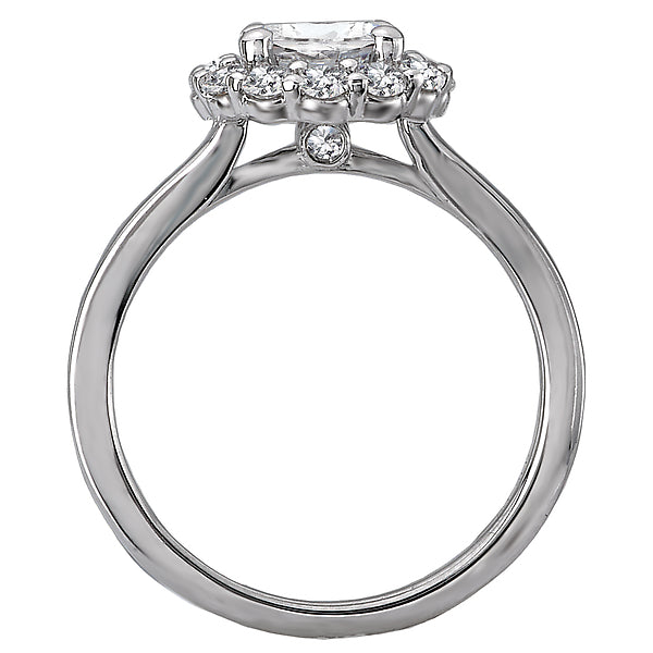 14K White Gold Split Shank Semi-Mount Romance Collection Wedding Ring.