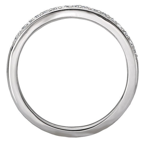 14K White Gold Romance Collection Wedding Band.