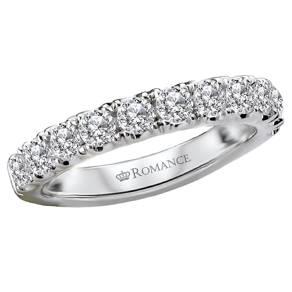 14K White Gold Romance Collection Wedding Band.