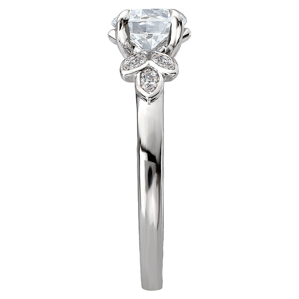 14K White Gold Classic Semi-Mount Romance Collection Wedding Ring.