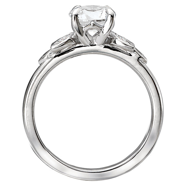 14K White Gold Classic Semi-Mount Romance Collection Wedding Ring.