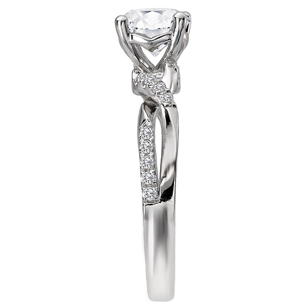 14K White Gold Classic Semi-Mount Romance Collection Wedding Ring.