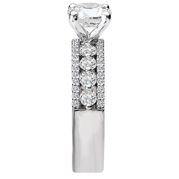 Classic Semi-Mount 14K White Gold Romance Collection Wedding Ring.