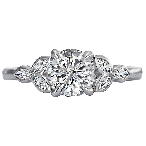 14K White Gold Classic Semi-Mount Romance Collection Wedding Ring.