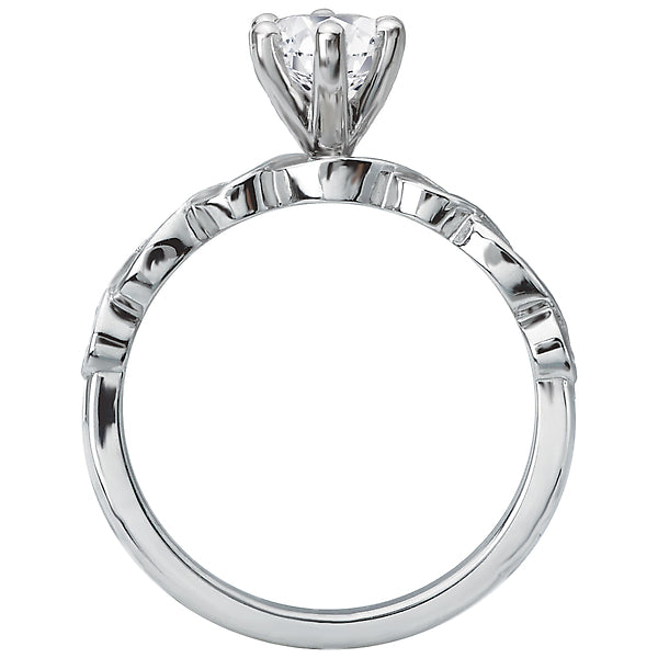 14K White Gold Classic Semi-Mount Romance Collection Wedding Ring.