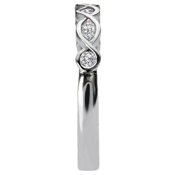 14K White Gold Classic Romance Collection Wedding Band.