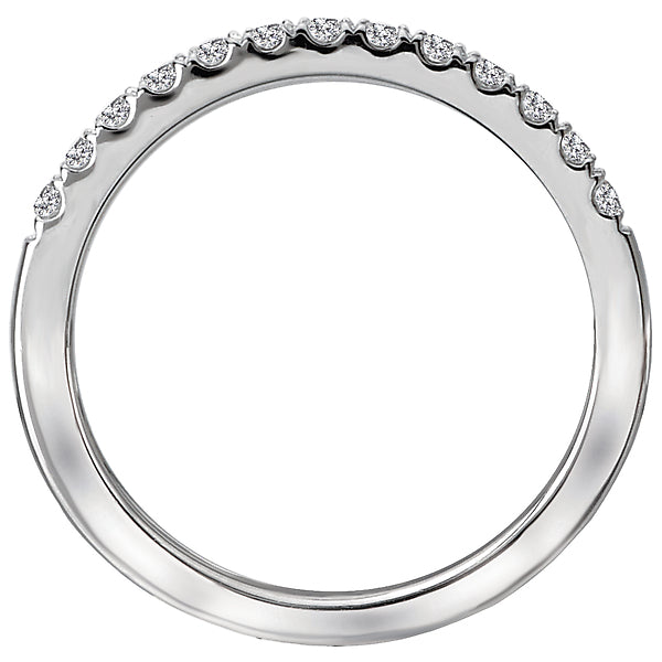 14K White Gold Romance Collection Wedding Band.