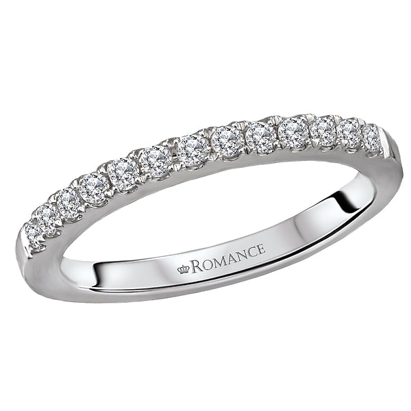 14K White Gold Romance Collection Wedding Band.