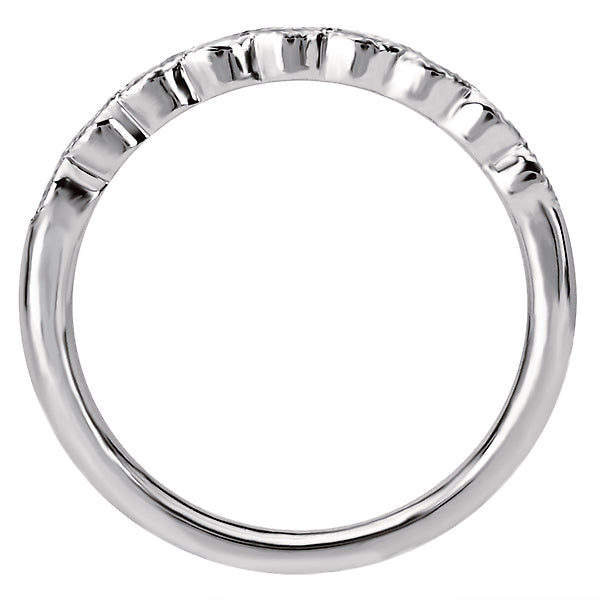 14K White Gold Romance Collection Wedding Band.