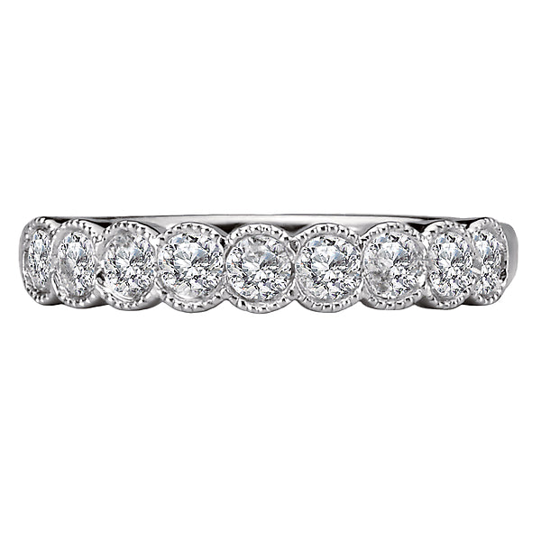 14K White Gold Romance Collection Wedding Band.