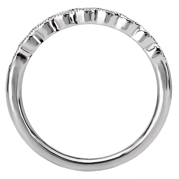 14K White Gold Romance Collection Wedding Band.