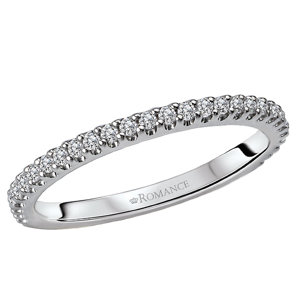 14K White Gold Romance Collection Wedding Band.