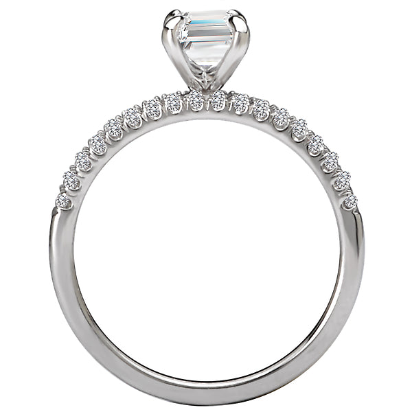 14K White Gold Classic Semi-Mount Romance Collection Wedding Ring.