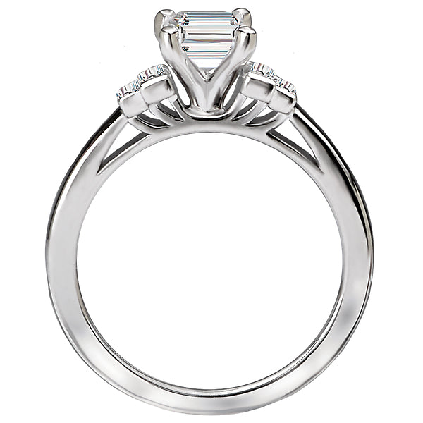 14K White Gold Classic Semi-Mount Romance Collection Wedding Ring.