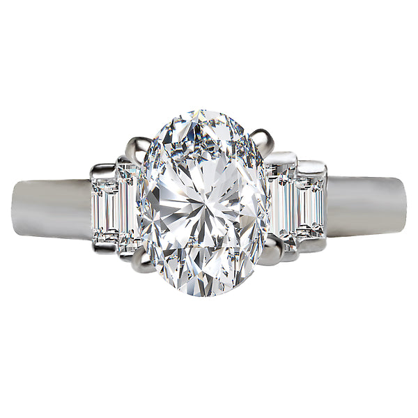 14K White Gold Classic Semi-Mount Romance Collection Wedding Ring.