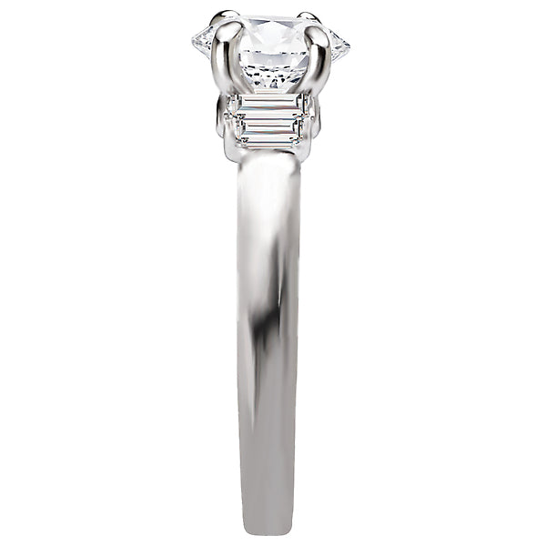 14K White Gold Classic Semi-Mount Romance Collection Wedding Ring.