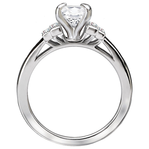 14K White Gold Classic Semi-Mount Romance Collection Wedding Ring.