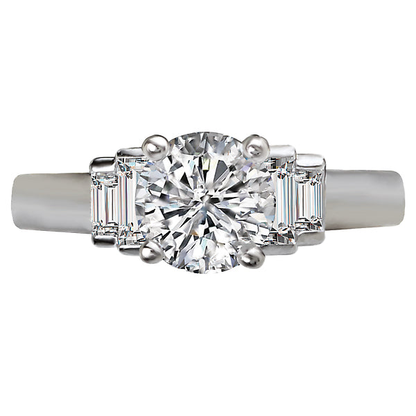 14K White Gold Classic Semi-Mount Romance Collection Wedding Ring.