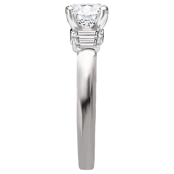 14K White Gold Classic Semi-Mount Romance Collection Wedding Ring.