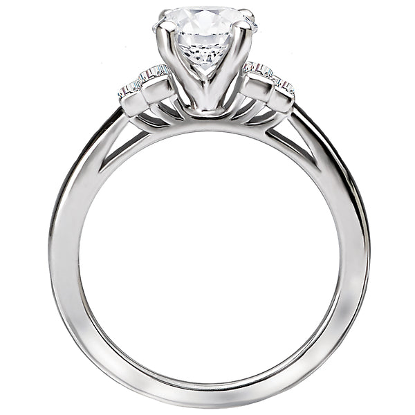 14K White Gold Classic Semi-Mount Romance Collection Wedding Ring.