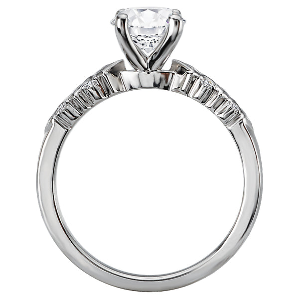 14K White Gold Semi-Mount Romance Collection Wedding Ring.