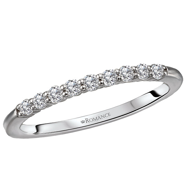 14K White Gold Romance Collection Wedding Band.