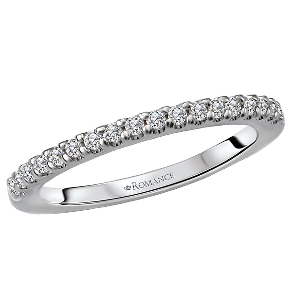 14K White Gold Romance Collection Wedding Band.